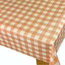 Gingham Check Burnt Orange Cotton Oilcloth Tablecloth