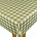Gingham Check Olive Green Cotton  Oilcloth Tablecloth