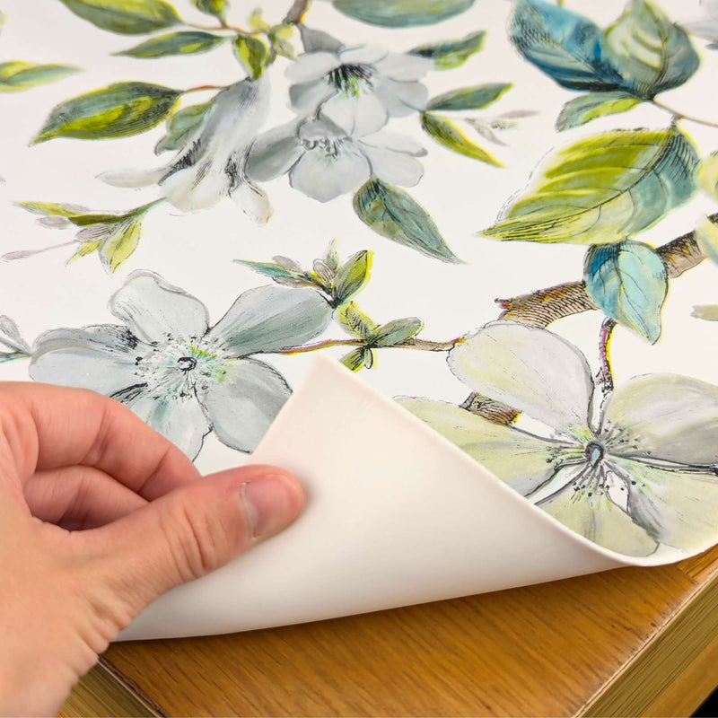 Padded Table Protector with Printed Beautiful Leaves Teal Design - Heat Resistant, Durable, Waterproof, Table Cover for Dining, Kitchen, Indoor and Outdoor Use