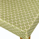Sage Green Designer Leaf Vinyl Oilcloth Tablecloth