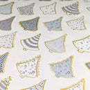 Christmas Trees Silver Grey and Gold Vinyl Oilcloth Tablecloth