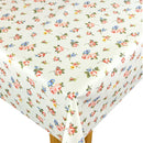 Rosebud Spice on White Matt Oilcloth Tablecloth