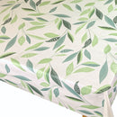 Elegant Green Leaf Vinyl Oilcloth Tablecloth