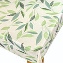 Elegant Green Leaf Vinyl Oilcloth Tablecloth