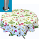Busy Bee Meadow with Parasol Hole Vinyl Oilcloth Tablecloth ROUND 140cm  - Warehouse Clearance
