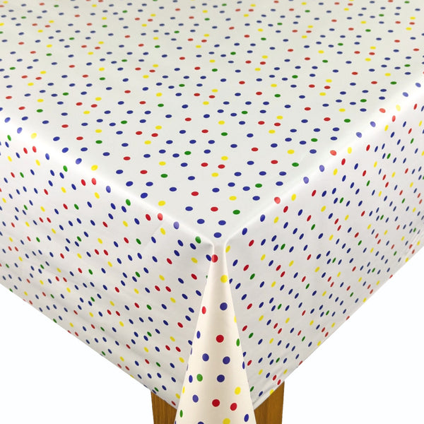 Small Multi Polka Dot Spot PVC Wipe Clean Tablecloth