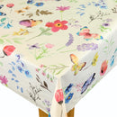 Watercolour Butterfly Flowers Vinyl Oilcloth Tablecloth