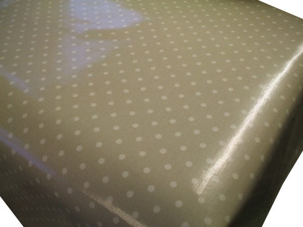 White Spot on Linen Oilcloth Tablecloth