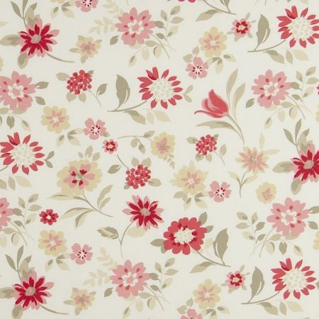 Wild Flowers Rouge Oilcloth Tablecloth by Clarke and Clarke