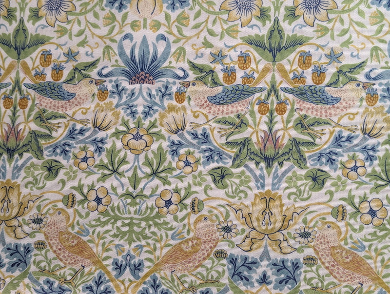 William Morris Strawberry Thief Apple and Blush Oilcloth Tablecloth