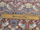 William Morris Strawberry Thief Plum Red Oilcloth Tablecloth