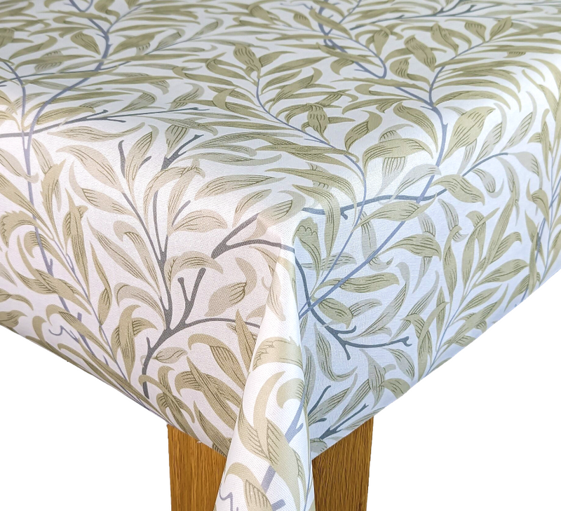 William Morris Willow Bough Beige Linen Oilcloth Tablecloth
