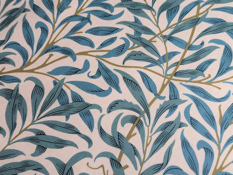 William Morris Willow Bough Teal Oilcloth Tablecloth