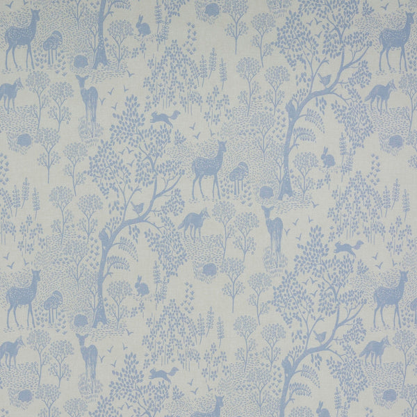 Woodland Life Blue Oilcloth Tablecloth by Fryetts