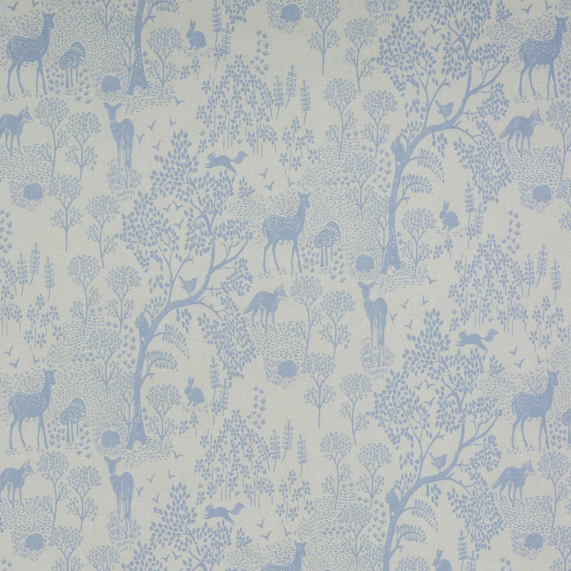 Woodland Life Blue Oilcloth Tablecloth by Fryetts
