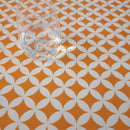Alice Orange Geometric PVC Vinyl Wipe Clean Tablecloth 220cm x 140cm Warehouse Clearance