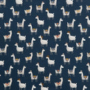 Alpaca Indigo 100% Cotton Fabric by i-Liv  50cm x 140cm Warehouse Clearance