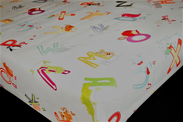 Alphabet Multi PVC Vinyl Wipe Clean Tablecloth  230cm x 140cm Warehouse Clearance