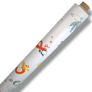 Alphabet Animals on White PVC Vinyl Tablecloth 14.4 Metres x 140cm Roll
