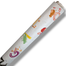 Alphabet Animals on Grey  PVC Vinyl Tablecloth 15.5 Metres x 140cm Roll