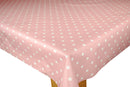 Pink Polka Dot vinyl tablecloth 200cm x 140cm- Warehouse Clearance