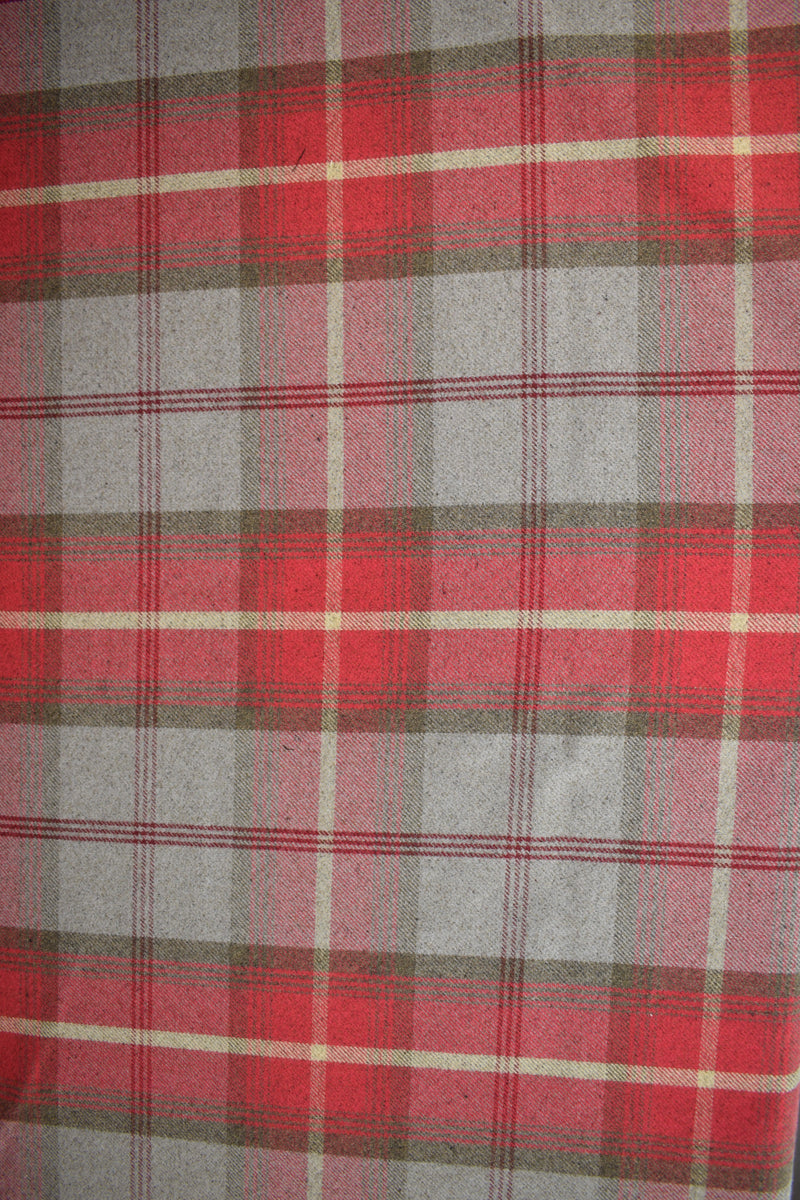 Balmoral Cherry Wool Effect Tartan Fabric sold by the metre- Warehouse Clearance