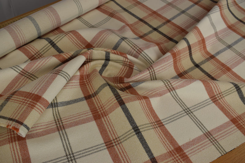Balmoral Autumn Wool Effect Tartan Fabric sold by the metre- Warehouse Clearance