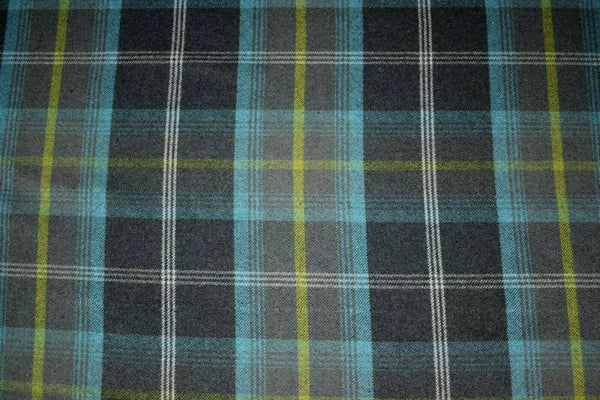 Balmoral Tartan Fabric Azure 50cm x 140cm Warehouse Clearance