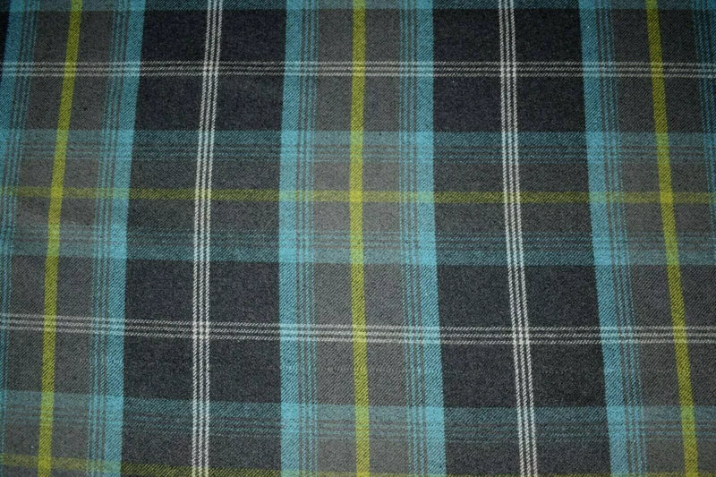 Balmoral Tartan Fabric Azure 50cm x 140cm Warehouse Clearance