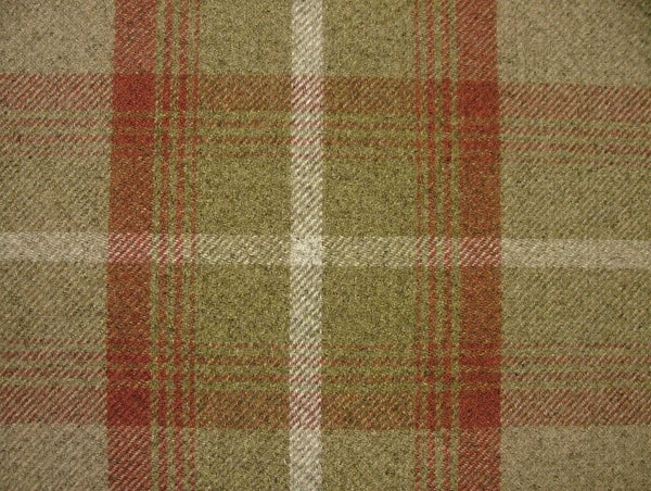 Balmoral Rust Wool Effect Tartan Fabric-Sold by the Metre-Warehouse Clearance