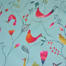 Barmy Birds Duck Egg Tex vinyl tablecloth 100cm x 140cm  -Warehouse Clearance