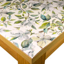 Padded Table Protector with Printed Beautiful Leaves Teal Design - Heat Resistant, Durable, Waterproof, Table Cover for Dining, Kitchen, Indoor and Outdoor Use