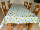 Bumble Bees Duck Egg Oilcloth Tablecloth by Clarke and Clarke