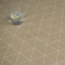 Beige Triangles vinyl tablecloth 190cm x 140cm -Warehouse Clearance