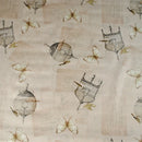 Birdcage and Butterfly Taupe Vinyl Tablecloth Roll 20 Metres x 140cm Full Roll
