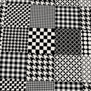 Black Patchwork Checks  PVC Vinyl Tablecloth Roll 20 Metres x 140cm Full Roll
