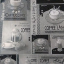 Black Coffee PVC Vinyl Wipe Clean Tablecloth 140cm x 140cm Warehouse Clearance