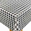 Black Small 12mm Gingham Check  Vinyl Oilcloth Tablecloth