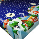 Christmas Blue Snowflake Border Wipe Clean Tablecloth Roll | 20m x 140cm | Clearance