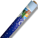 Christmas Blue Snowflake Border Wipe Clean Tablecloth Roll | 20m x 140cm | Clearance