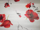 Bold Red Poppy Vinyl Tablecloth Roll 20 Metres x 140cm Full Roll