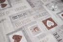 Brazil Coffee Grey Vinyl Oilcloth Tablecloth