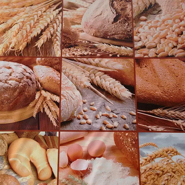 Bread  PVC Vinyl Wipe Clean Tablecloth  150cm x 140cm Warehouse Clearance