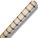 Brown and Beige Overcheck PVC Vinyl Tablecloth  14.6 Metres x 140cm