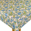 Camellia Cobalt Matt Oilcloth Tablecloth
