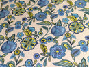 Camellia Cobalt Matt Oilcloth Tablecloth