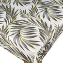 Tropical Beach Palm Leaves Grey Tex Vinyl Oilcloth Tablecloth