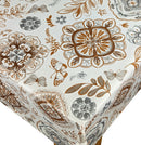 Sofia Copper Brown Grey PVC Vinyl Oilcloth Tablecloth