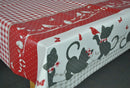 Cat Gingham Border PVC Vinyl Wipe Clean Tablecloth  270cm x 140cm Warehouse Clearance