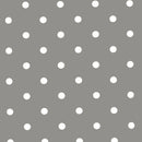Slate Grey Polka Dot vinyl tablecloth 140cm x 140cm Warehouse Clearance